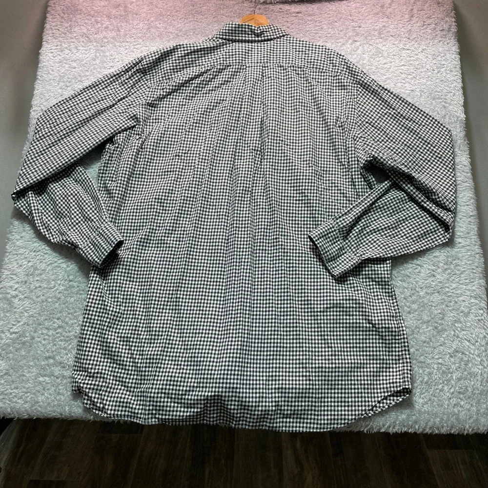 Polo Ralph Lauren Mens XLT Black White Gingham Button Down Shirt Long Sleeve